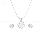 Silver Bloom Pearl Set Freshwater Pearl | Krishna Pearls and Jewellers