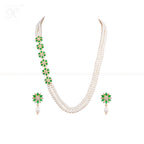 Floral Cascade Double-Layer Pearl Necklace | Krishna Pearls and Jewellers