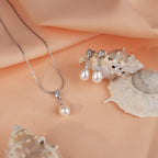 Sterling Silver CZ Pearl Jewelry Set for Bridal & Party Wear Collection