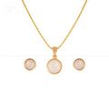 Golden Halo Moonstone Set Freshwater Pearl | Krishna Pearls and Jewellers