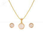 Golden Halo Moonstone Set Freshwater Pearl | Krishna Pearls and Jewellers