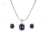 Midnight Halo Pearl Set – Black ROUND | Krishna Pearls and Jewellers