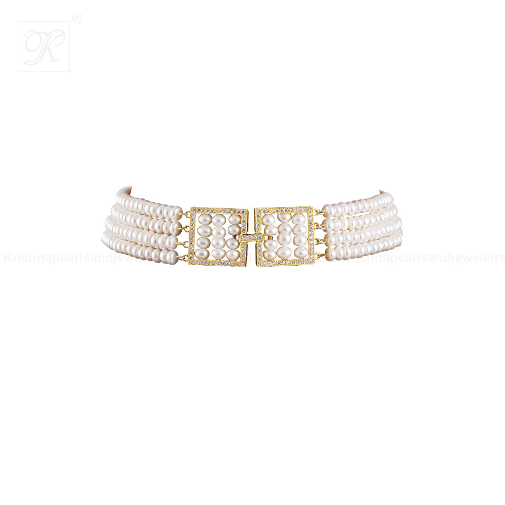 Majestic Heritage Pearl Choker with Ornate | Krishna Pearls and Jewellers