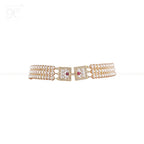 Regal Gold Clasp Triple-Strand Pearl Choker | Krishna Pearls and Jewellers