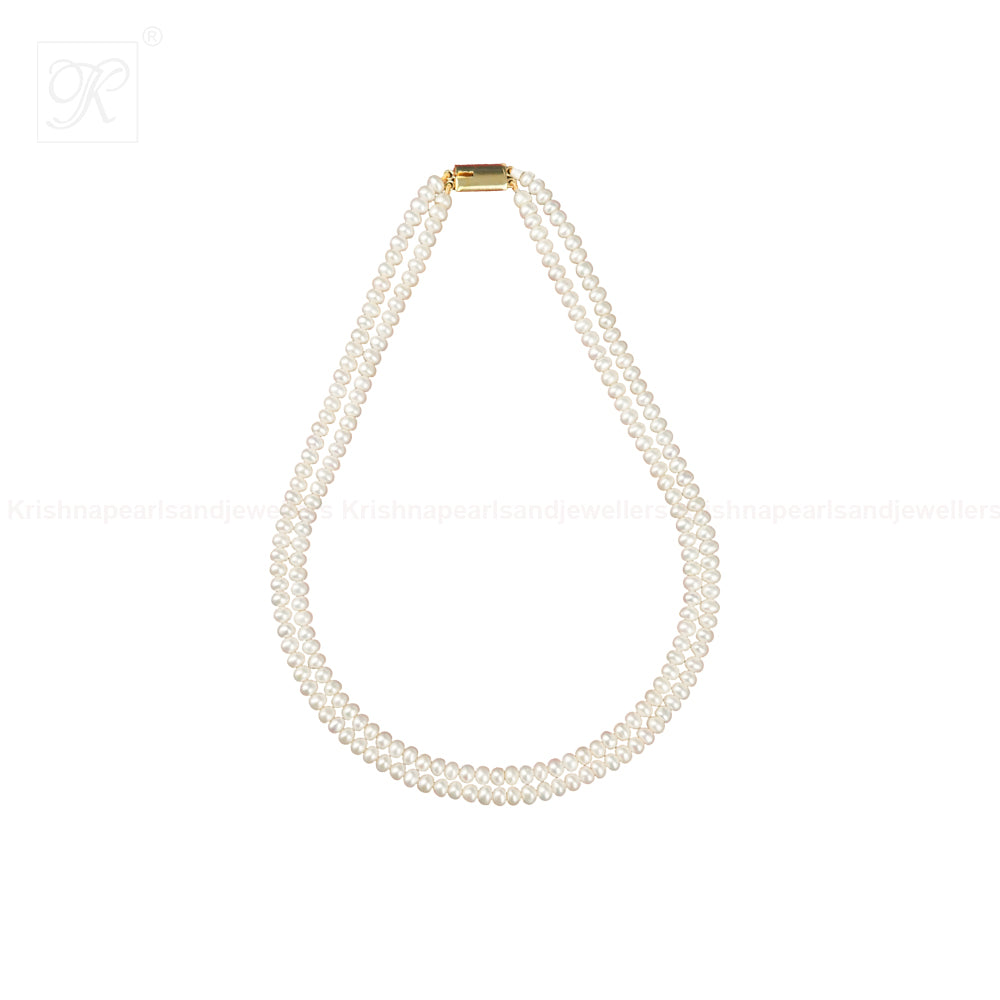Double-Strand White Pearl String – Classic | Krishna Pearls and Jewellers