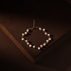 Adjustable Gold-Tone Pearl Chain Bracelet