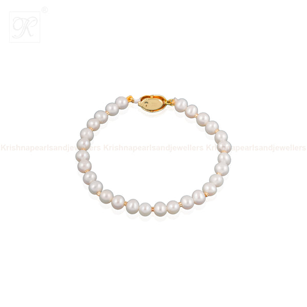 Timeless Elegance – White Pearl Bracelet | Krishna Pearls and Jewellers
