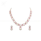 Pearl Bloom Gold-Tone Necklace Set | Krishna Pearls and Jewellers