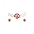 Crimson Royale Pearl Choker Set Freshwater | Krishna Pearls and Jewellers
