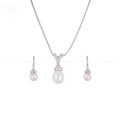 Golden Elegance Teardrop Pearl Set – CZ | Krishna Pearls and Jewellers