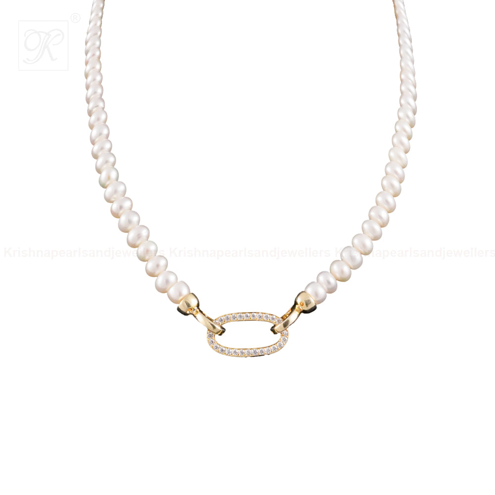 Golden Link White Pearl String Freshwater | Krishna Pearls and Jewellers