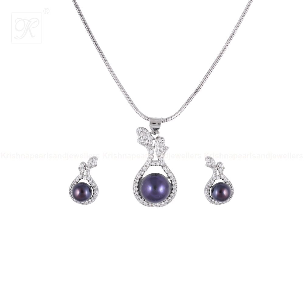 Bronze Radiance Pearl Drop Set Freshwater | Krishna Pearls and Jewellers