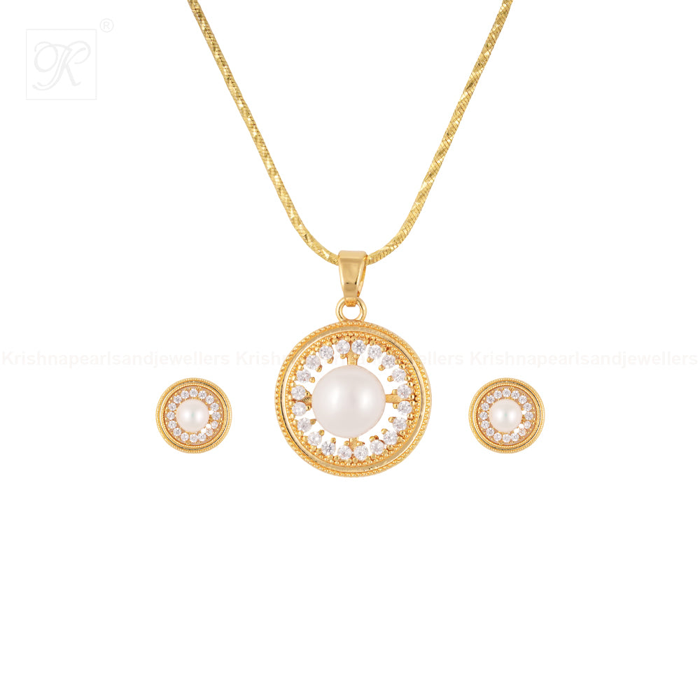 Royal Radiance Pearl Jewelry Set Freshwater | Krishna Pearls and Jewellers