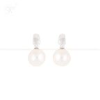 Sleek Simplicity Silver Pearl Stud Drop | Krishna Pearls and Jewellers