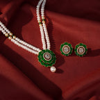 Double Strand Freshwater Pearl Necklace & Earrings Set