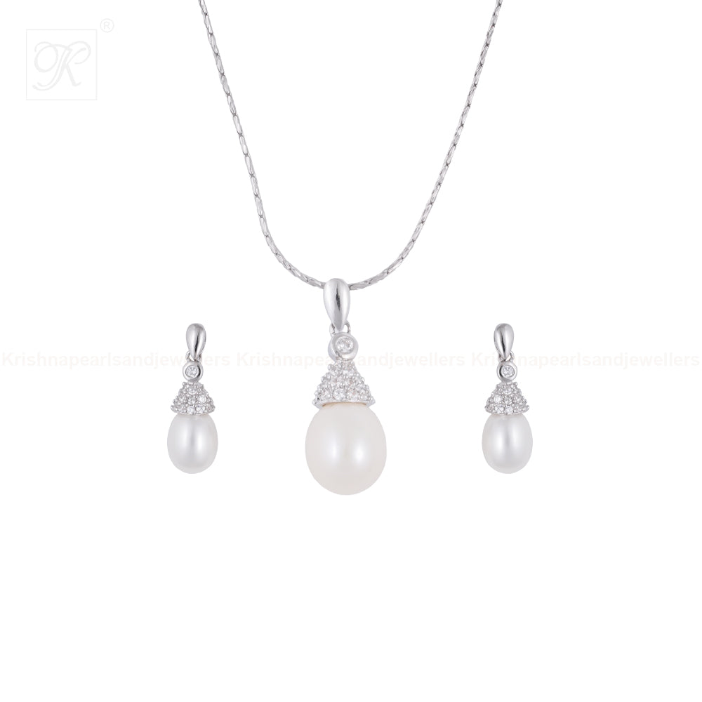 Graceful Drop Pearl Set Freshwater Pearl | Krishna Pearls and Jewellers