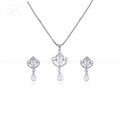 Regal Elegance White Pearl Jewelry Set | Krishna Pearls and Jewellers