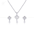 Regal Elegance White Pearl Jewelry Set | Krishna Pearls and Jewellers