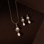 Celestial Pearl Drop Pendant & Earrings Set