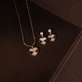 Elegant Heart Pearl Pendant & Earrings Set