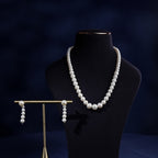 Classic Freshwater Pearl Necklace & Drop Earrings Set