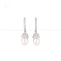 Elegant Silver Drop Earrings with CZ | Krishna Pearls and Jewellers