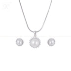 Halo Glow Pearl Set – Classic White Pearls | Krishna Pearls and Jewellers