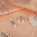 Pearl Bloom CZ Butterfly Set Freshwater | Krishna Pearls and Jewellers