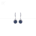 Silver Hanging Pearl Earrings with CZ | Krishna Pearls and Jewellers
