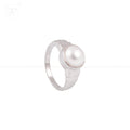 Modern Prestige: White Pearl Ring with | Krishna Pearls and Jewellers