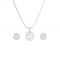 Floral Wave Pearl Set – CZ Framed ROUND | Krishna Pearls and Jewellers