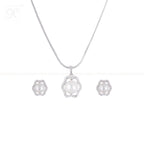 Floral Wave Pearl Set – CZ Framed ROUND | Krishna Pearls and Jewellers