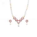 Crimson Halo Pearl Jewelry Set Freshwater | Krishna Pearls and Jewellers