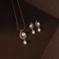 Radiant Pearl Drop Pendant & Earrings Set