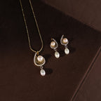 Radiant Pearl Drop Pendant & Earrings Set