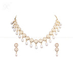 Delicate Crystal Bloom & Pearl Drop Jewelry | Krishna Pearls and Jewellers