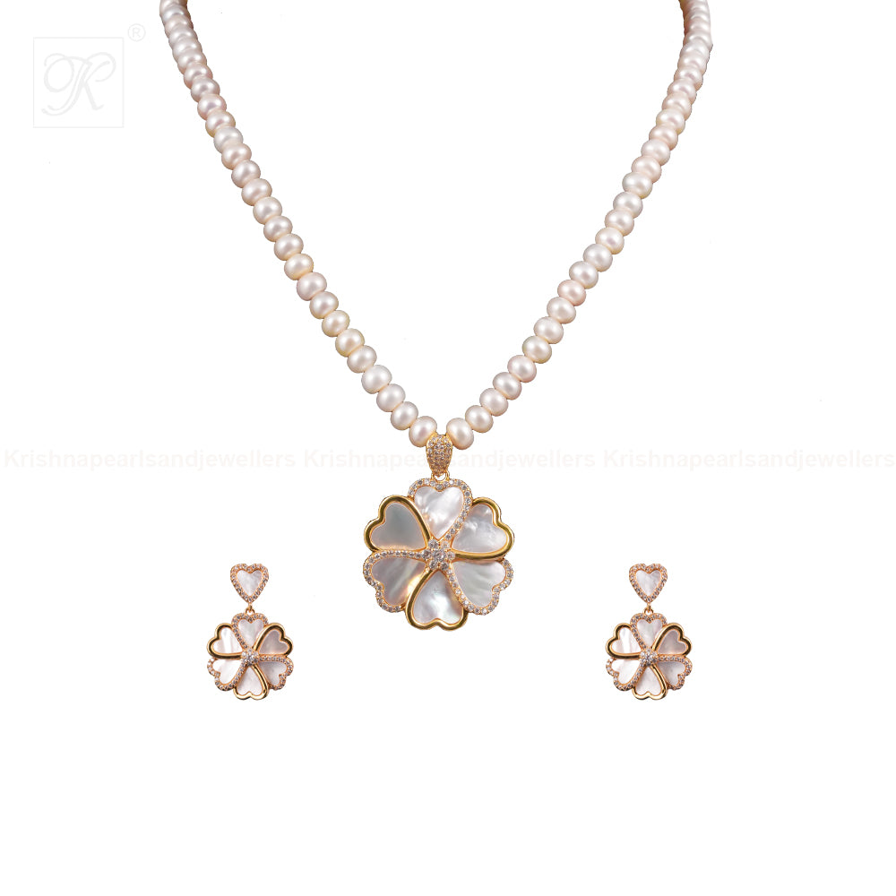 Celestial Radiance Pearl Jewelry Set | Krishna Pearls and Jewellers