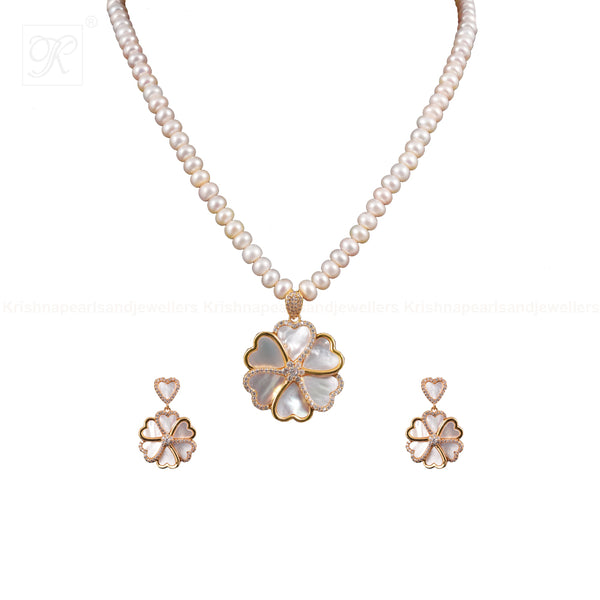 Celestial Radiance Pearl Jewelry Set | Krishna Pearls and Jewellers