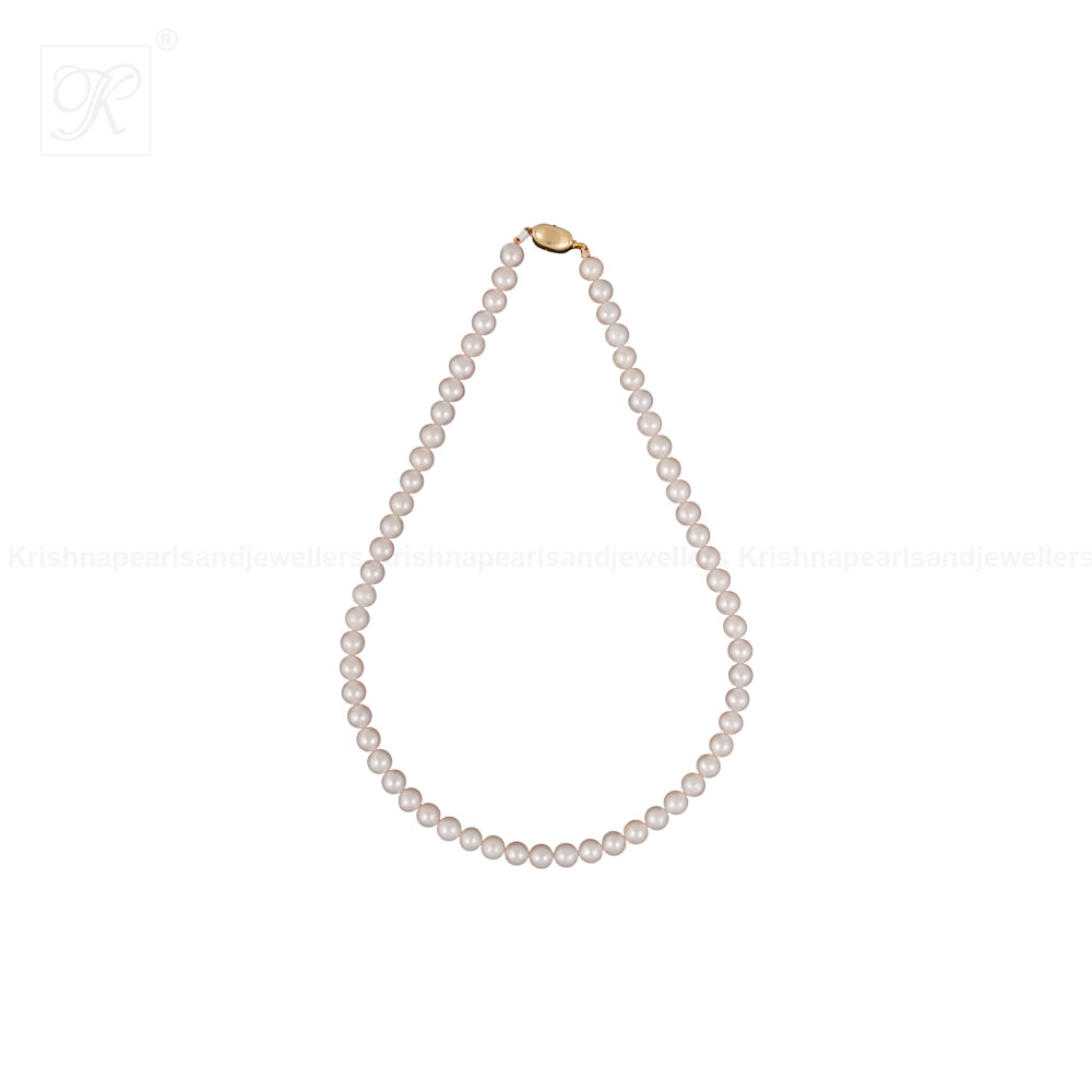 Elegant Cream White Round Pearl String – | Krishna Pearls and Jewellers