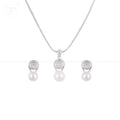 Modern Glow ROUND Pearl Set – CZ Accents in | Krishna Pearls and Jewellers