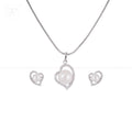 Sparkling Heart Pearl Set – CZ-Studded Love | Krishna Pearls and Jewellers
