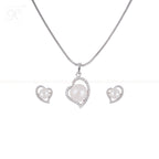 Sparkling Heart Pearl Set – CZ-Studded Love | Krishna Pearls and Jewellers