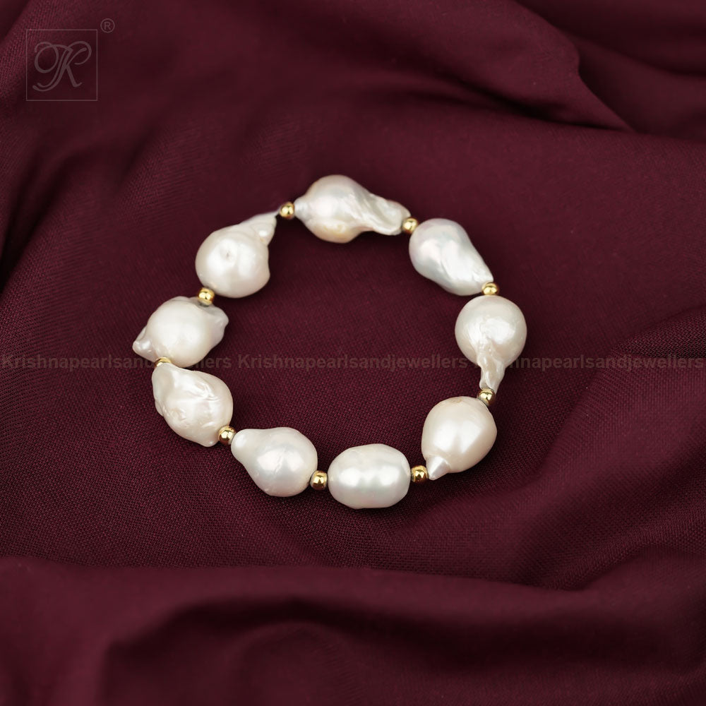 Organic Luxe: Baroque Pearl Bracelet with | Krishna Pearls and Jewellers