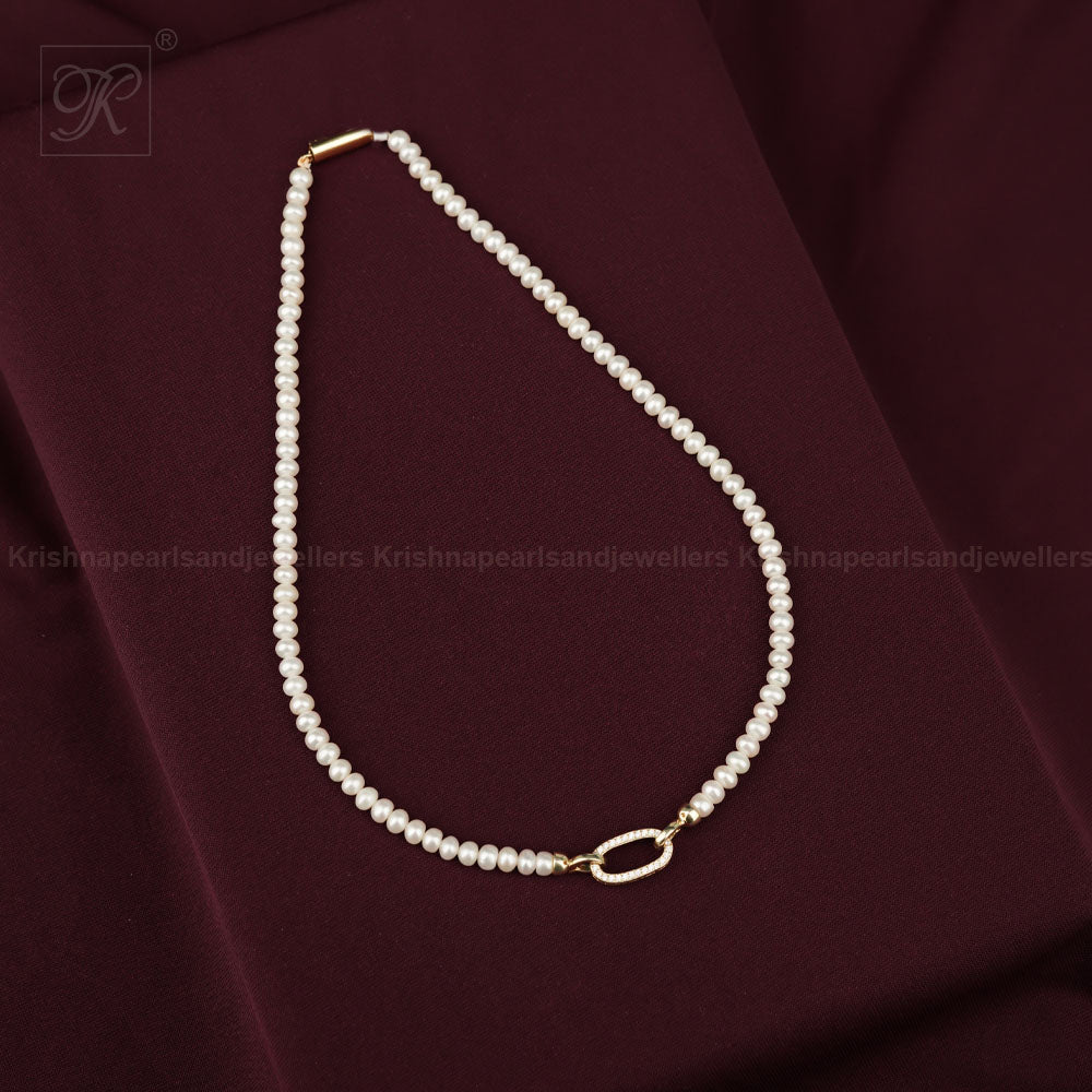 Golden Link White Pearl String Freshwater | Krishna Pearls and Jewellers
