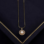 Elegant Freshwater Pearl Pendant Necklace with Matching Earrings & Pearl Bracelet | Gold Finish Designer Jewellery Combo Set for Women