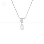 Radiant Drop Pearl Set – CZ Double-Band | Krishna Pearls and Jewellers