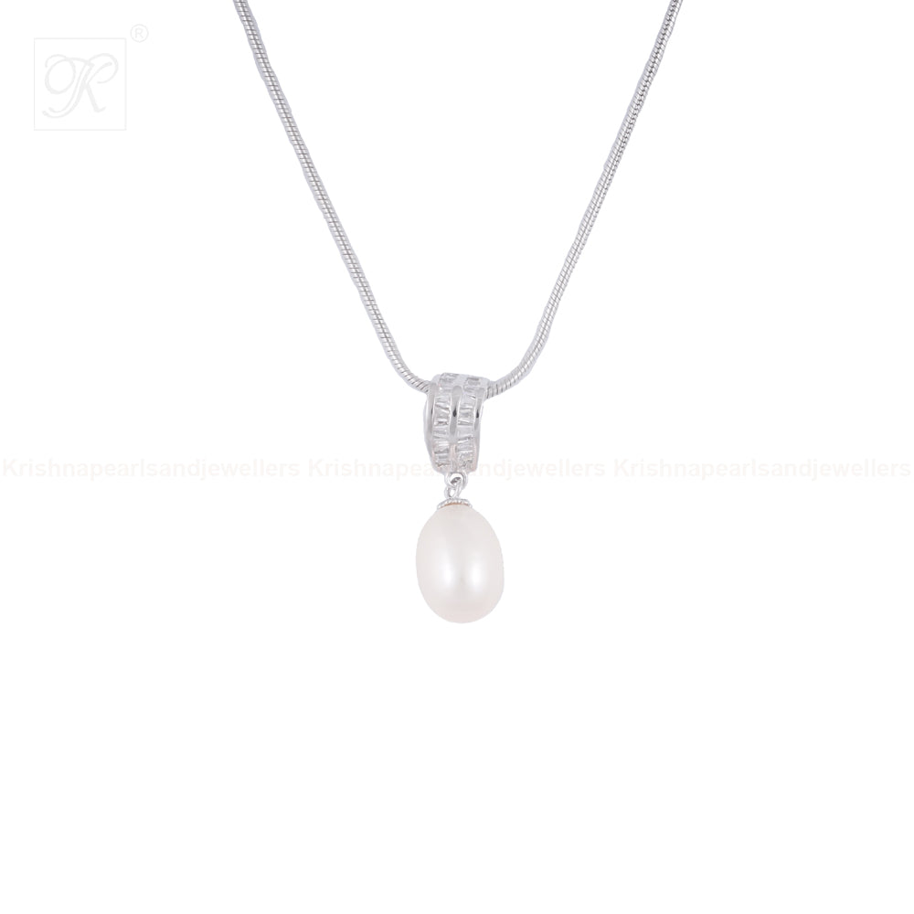 Radiant Drop Pearl Set – CZ Double-Band | Krishna Pearls and Jewellers