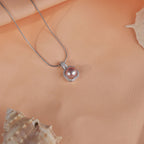 Lavender Freshwater Pearl Silver Pendant & Earrings Set