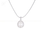 Luminous Halo Pearl Set – CZ Framed ROUND | Krishna Pearls and Jewellers