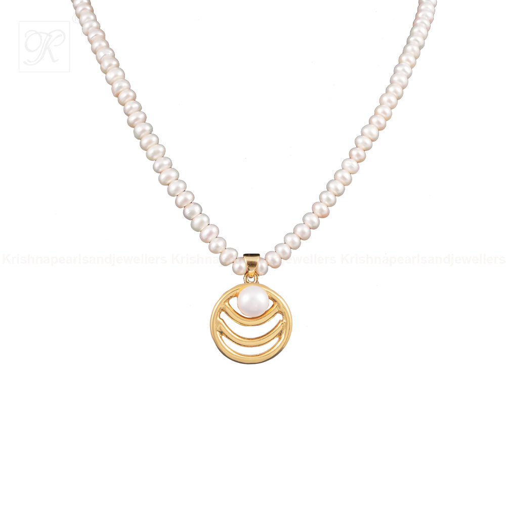 Golden Halo Pearl Necklace Set | Krishna Pearls and Jewellers